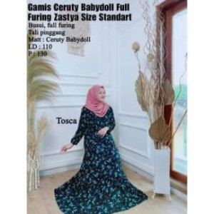 Gamis Ceruty Babydoll Furing Rose Tosca