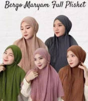 Hijab Bergo Maryam Rose Full Plisket