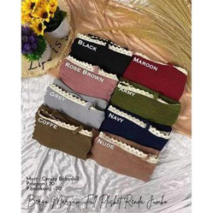 Hijab Bergo Maryam Plisket Renda Remple Jumbo Rose
