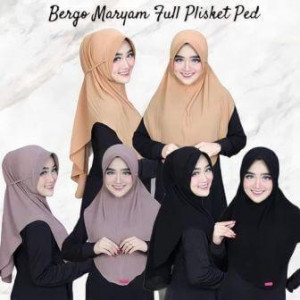 Hijab Bergo Maryam Full Plisket Renda Rose