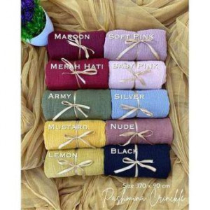 Hijab Pashmina Crinckle Rose