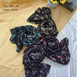 Pashmina Baby Doll Plisket Bunga Rose