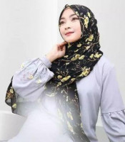 Pashmina Babydoll Plisket Bunga Rose