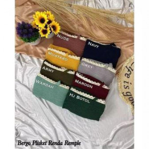 Hijab Bergo Plisket Renda Remple