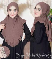 Hijab Bergo Plisket Renda Remple