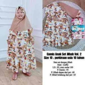 Gamis Anak Set Hijab Hello Kitty Rose