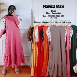 Gamis Lemonskin Flawsa Maxi Rose 