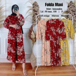 Gamis Lemonskin Folda Maxi Rose