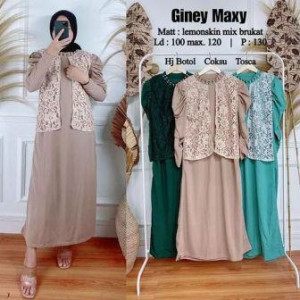 Gamis Lemonskin  Giney Maxi Rose 