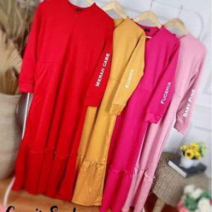 Gamis Lemonskin Scuba Polos Maxi Rose