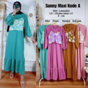 Gamis Lemonskin Sunny Maxi Rose